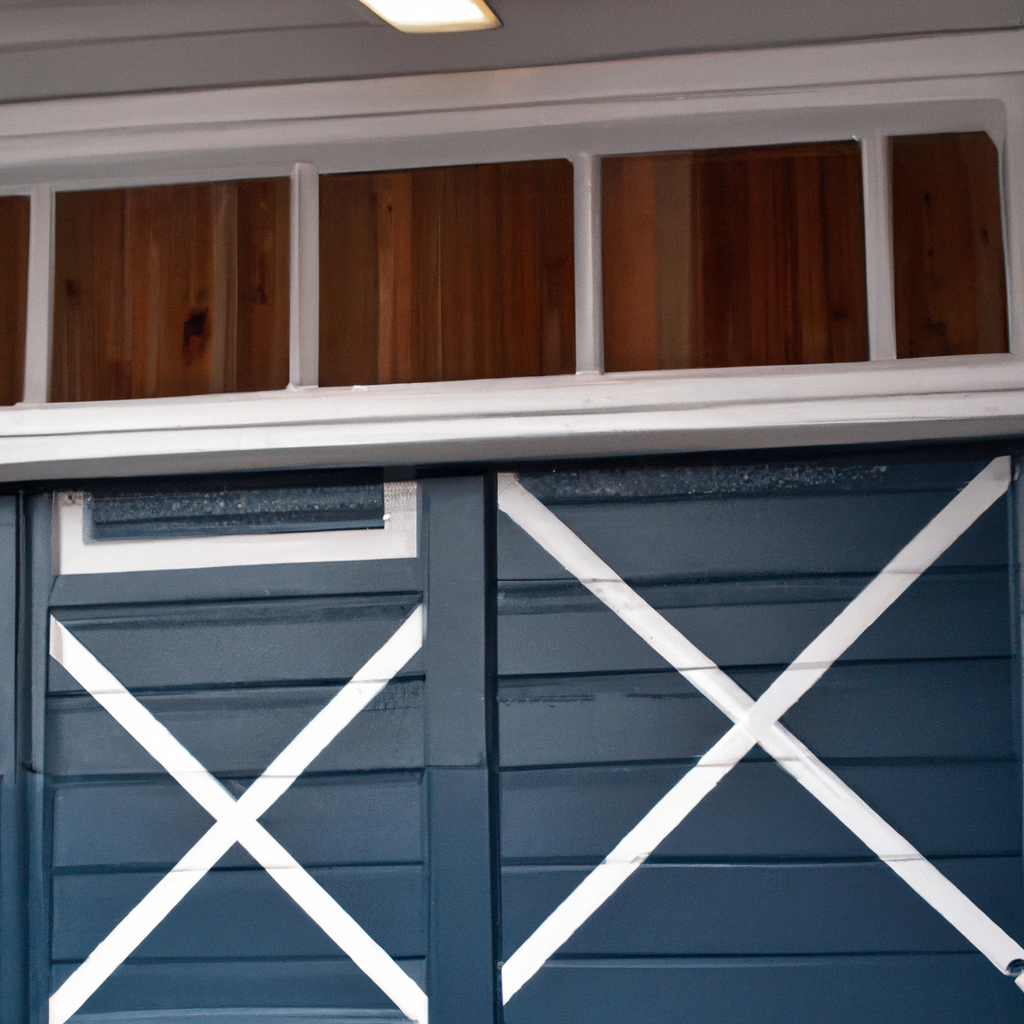 Close-up of a garage door being coated with protective paint against salt air corrosion